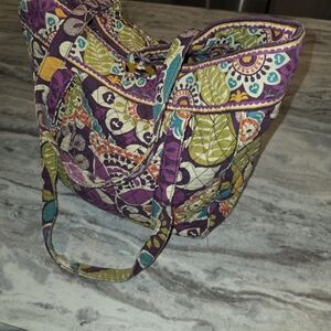 Vera Bradley Plum Crazy Tote ( Tear Inside) Look At Photos